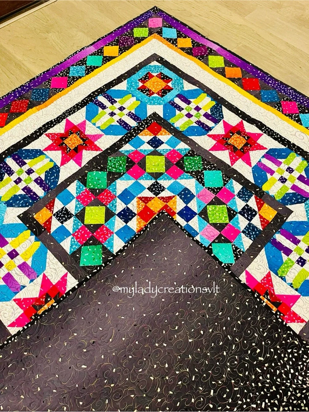 Handmade Rainbow Ombré Patchwork Quilt